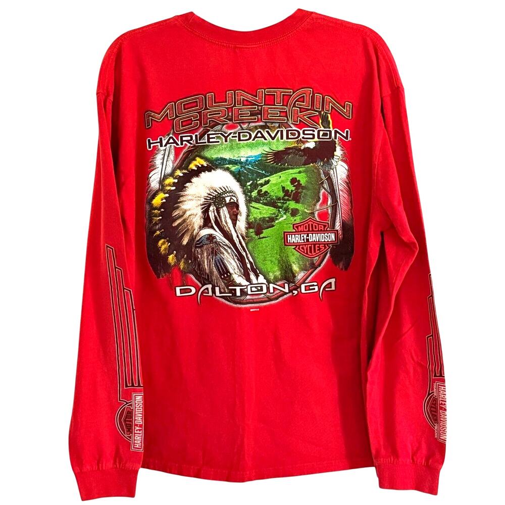 Harley Davidson Mountain Creek Dalton GA Native American Eagle Long Sleeve XL